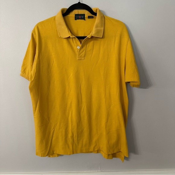 J. Crew Men’s Short Sleeve Mustard Yellow Casual Cotton Polo Sz XL GUC - Picture 2 of 7